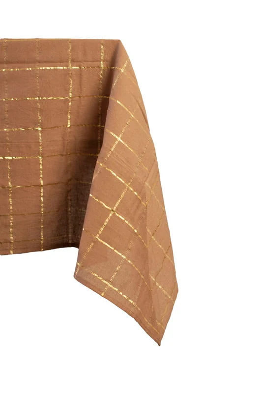 Nappe terre carreaux or