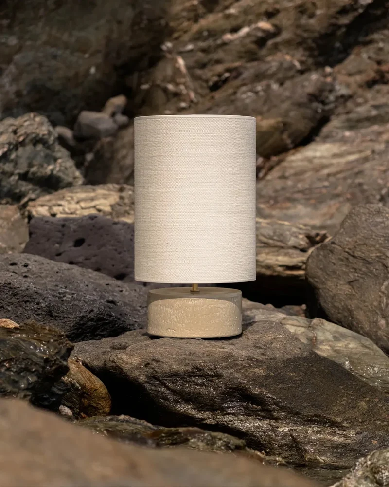 Lampe cylindre lin