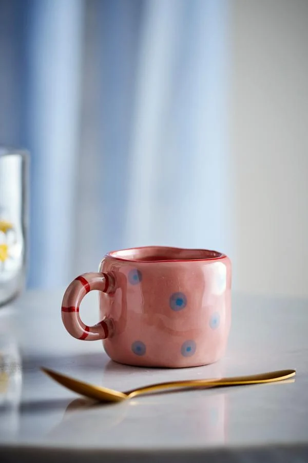 Tasse rose a pois