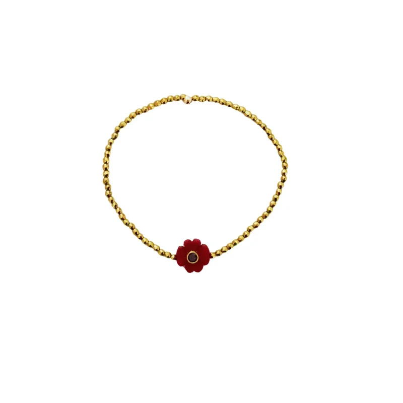 Bracelet fleur rubis indien