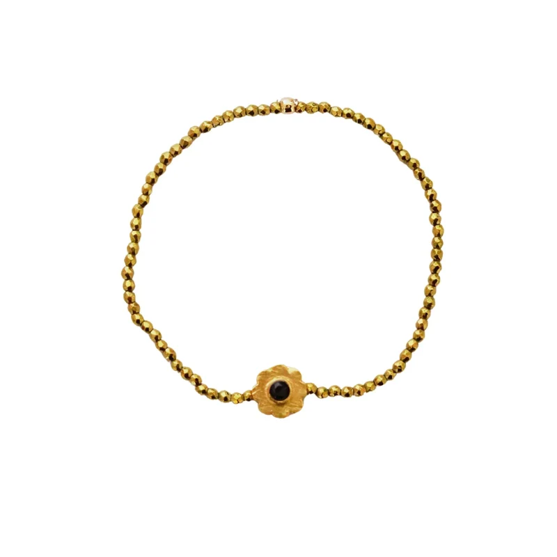 Bracelet fleur doré