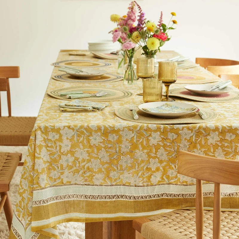 Nappe à fleurs absynthe