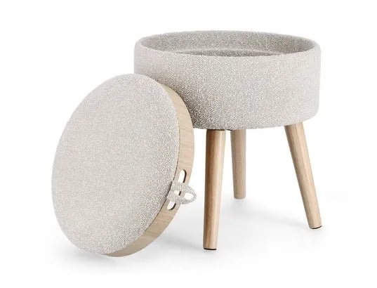 Tabouret réversible gris beige
