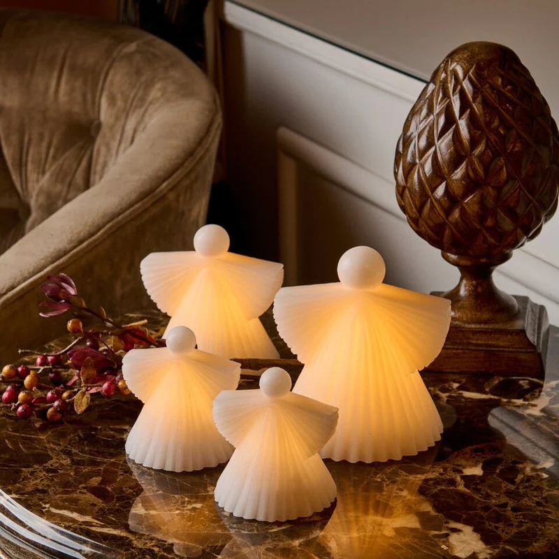 Lot de 2 anges bougies LED