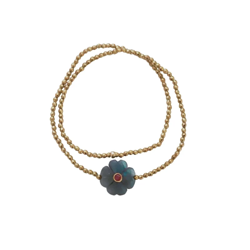 Bracelet double rang Labradorite