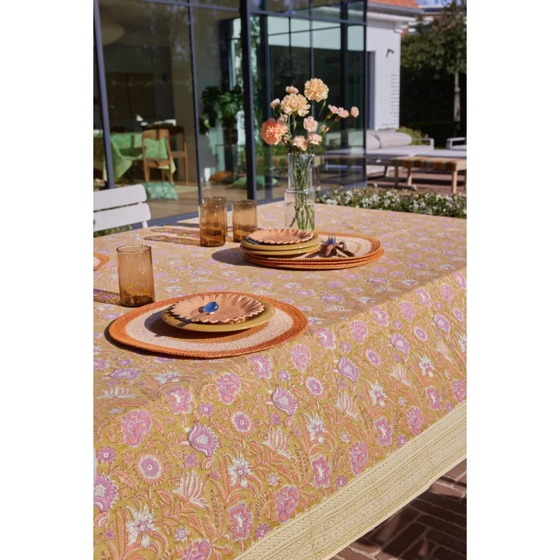 Nappe à fleurs kiwi