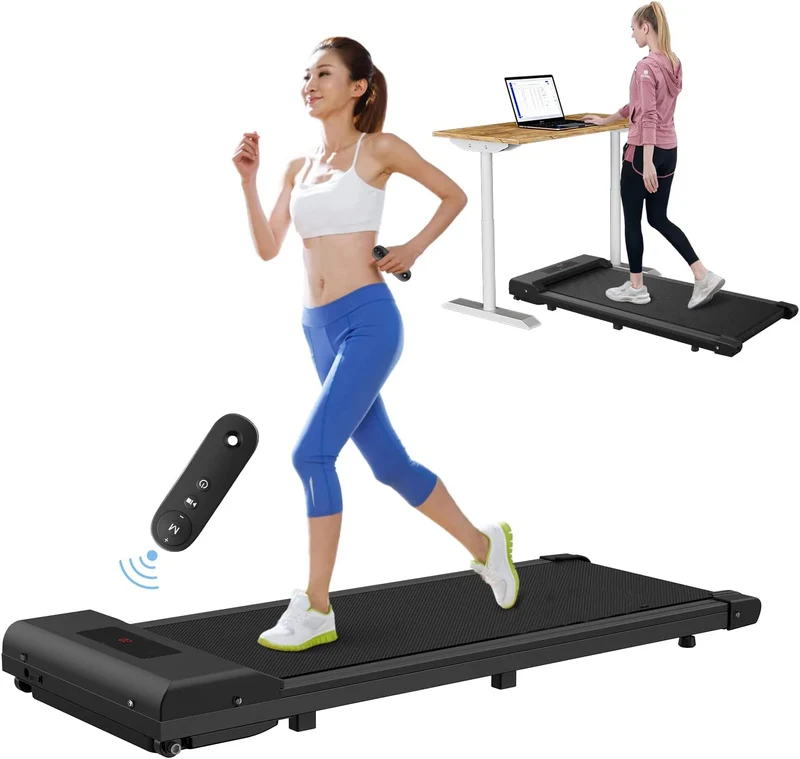 Walking Pad Under Desk Treadmill, Portable Treadmills Motorized Running Machine for Home, 6.25MPH, No Assembly Required, Remote Control, 240 Lb Capacity