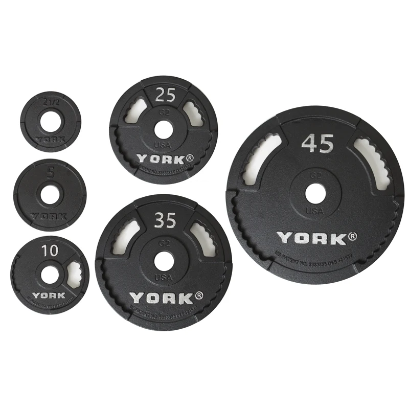Plaques de poids olympiques York 2″ G2 Iron