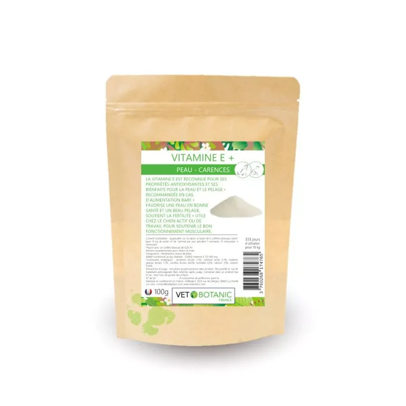 VITAMINE E + – Peau et carences chez le chien et le chat