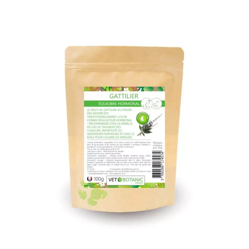 GATTILIER Graine pure en poudre – Equilibre hormonal chiens et chats