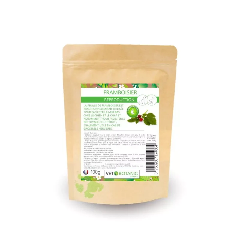 FRAMBOISIER Feuilles en poudre – Reproduction chiens et chats