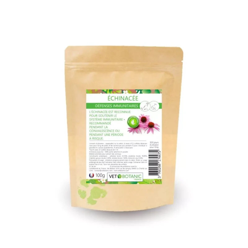 ÉCHINACÉE Plante pure en poudre – Défenses immunitaires chiens et chats