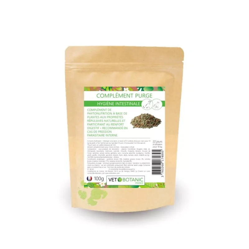 COMPLEMENT PURGE – Hygiène intestinale chez le chien et le chat