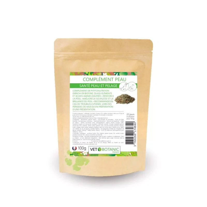 COMPLEMENT PEAU – Beauté de la peau et du pelage chez le chien et le chat