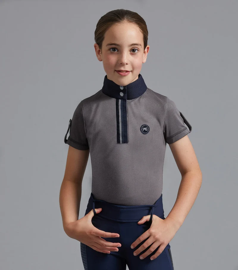 Haut d'équitation technique à manches courtes PREMIER EQUINE pour fille Mini Amia, 3 coloris