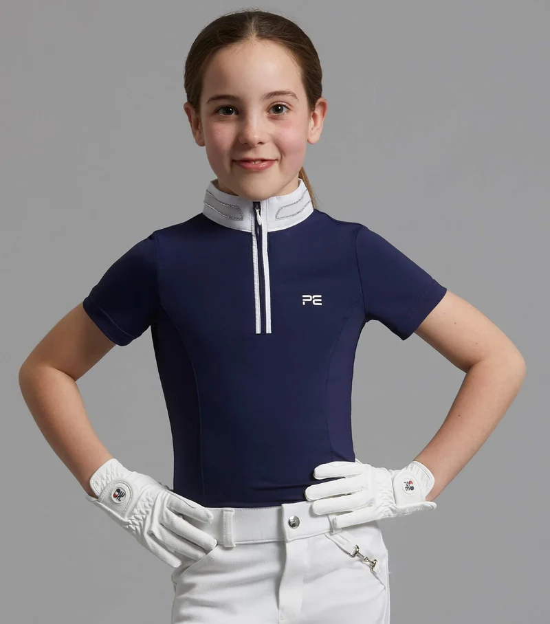 T-shirt de concours PREMIER EQUINE Maria pour filles avec diamants, 2 coloris