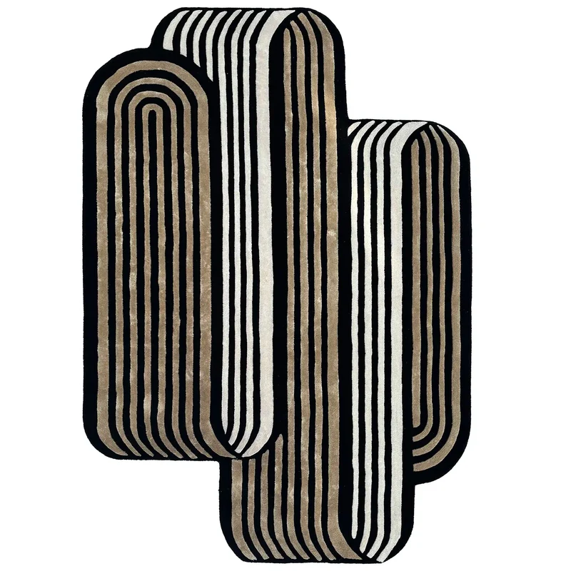 Tapis noir et blanc Cactus