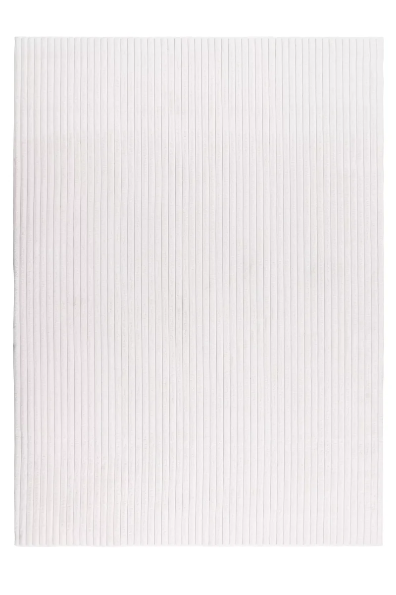 Tapis Milan Blanc, doux rayé.