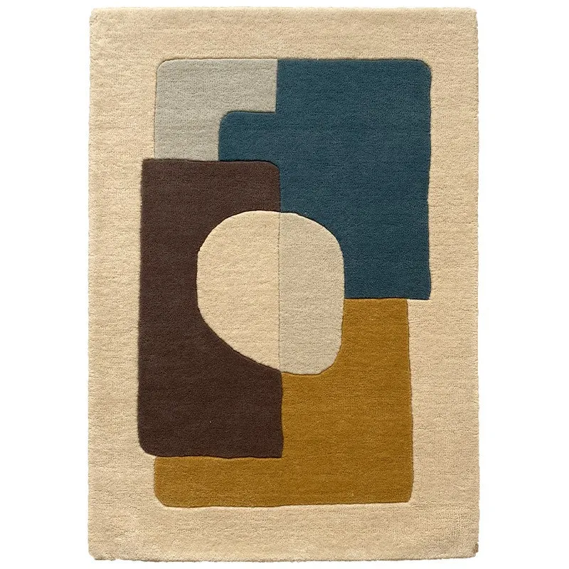 Tapis bleu Bauhaus
