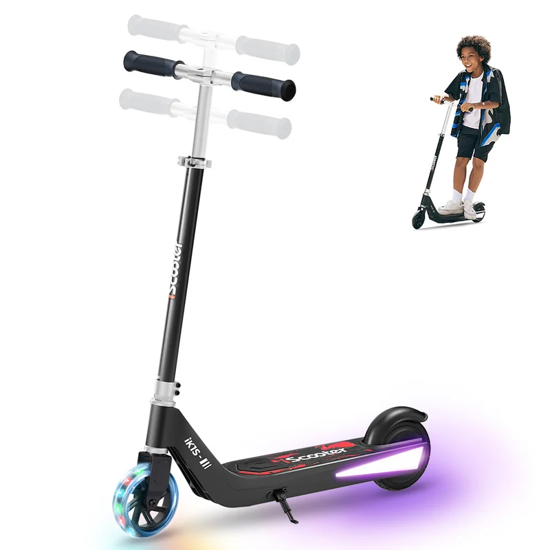 iScooter iK1S/ik3 Trottinette électrique pour enfance avec roue clignotante