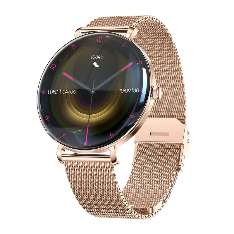Montre connectée AMOLED- Edition ELITE écran tactile 1,43 pouces (avec bracelet milanais) couleur Or