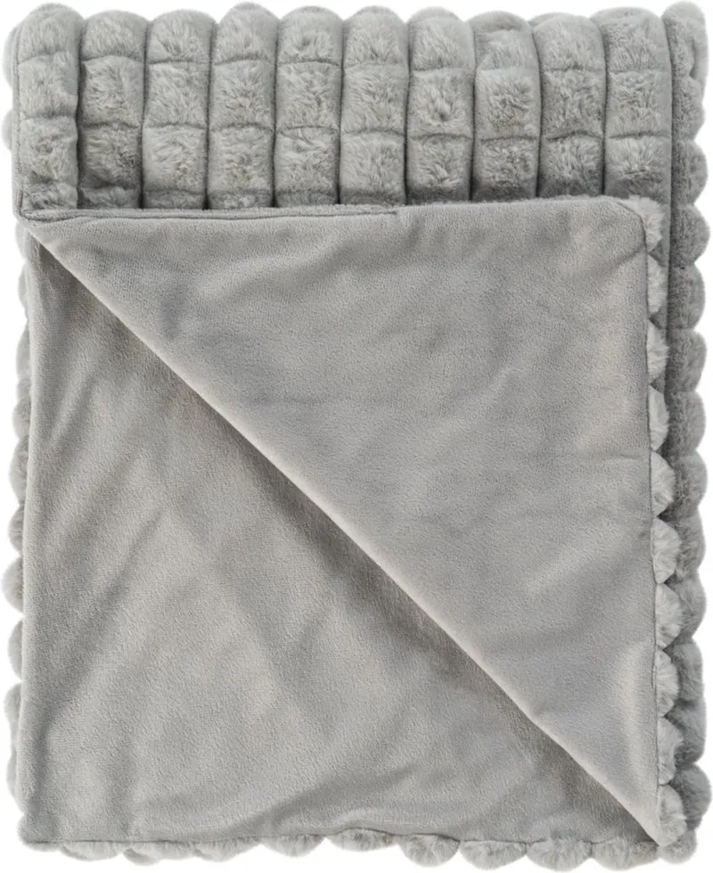 Plaid Milan Gris doux effet 3D