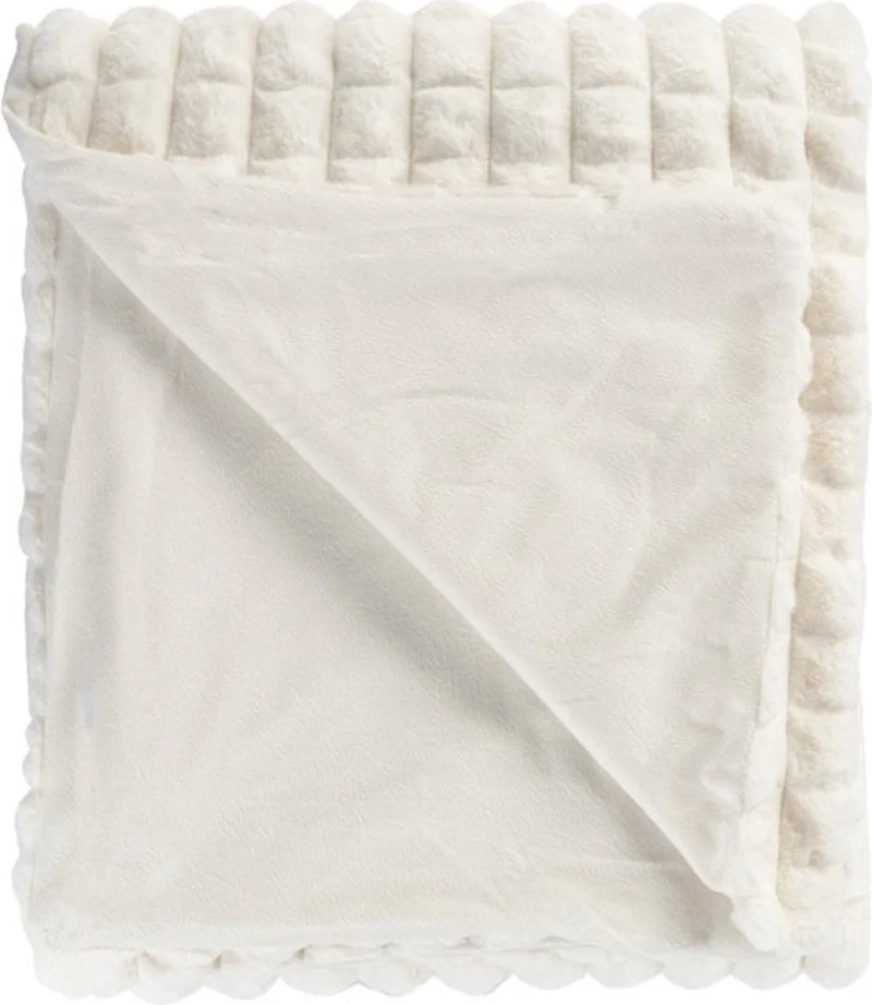 Plaid Milan Crème doux effet 3D