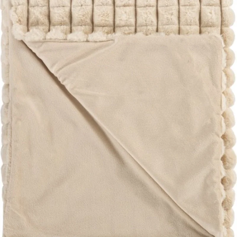 Plaid Milan Beige doux effet 3D
