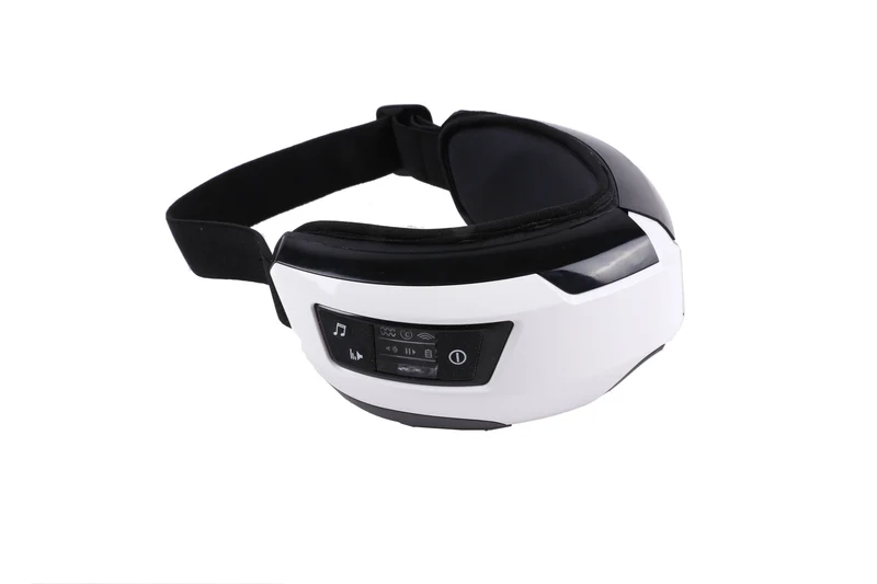 SYNERFIT Appareil de massage oculaire avec fonction chauffante et lecture audio - Modèle Serenity colorie Blanc et Noir