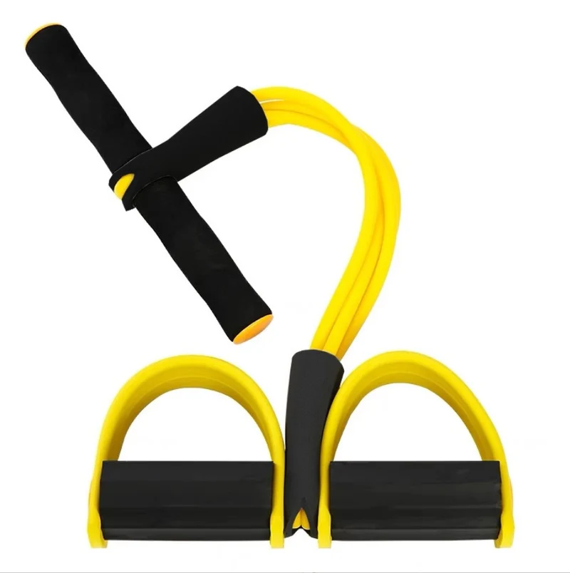 SYNERFIT Élastique de fitness avec poignée - Bande de résistance - poignées 4 Tubes en latex colorie noir et jaune