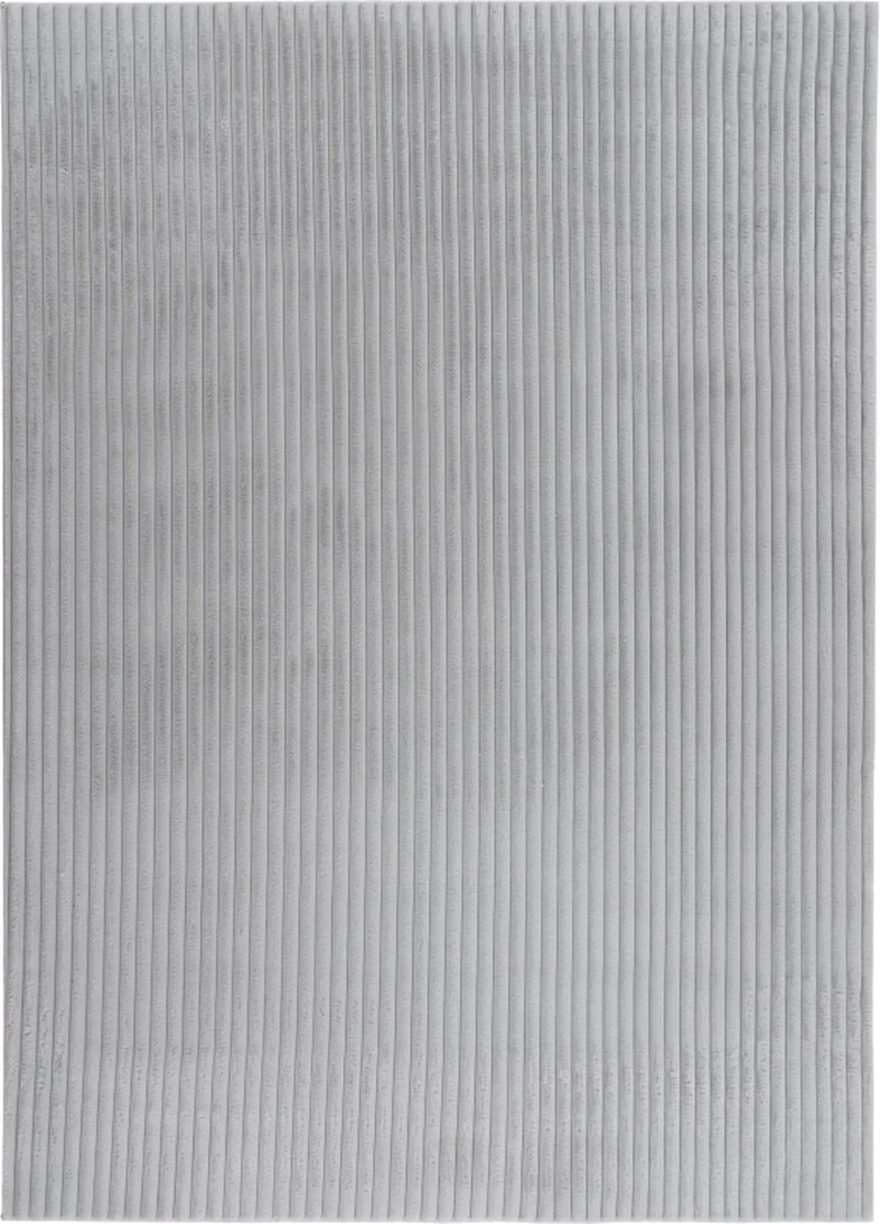 Tapis Milan gris, doux rayé.