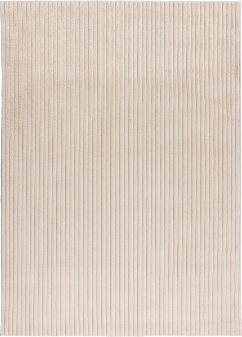 Tapis Milan beige, doux rayé.