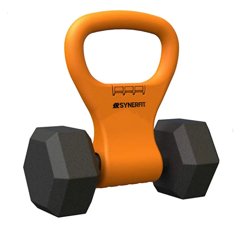 Barre d'haltères réglable SYNERFIT et adaptateur de poids, poignée pour kettlebell, clip de fixation pour haltères et exercices
