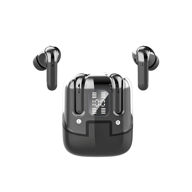 Écouteurs sans fil TWS Edition CRYSTAL , Bluetooth 5.5 nouvelle gereration écran tactile, suppression du bruit b fond d'écran HiFi couleur Noir