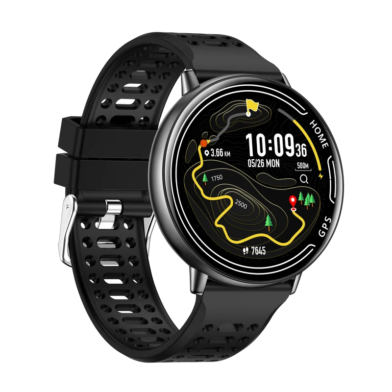 Montre connectée GPS intégré, fonction d'appel Bluetooth- Modes sportifs Edition GALAXY 2026 - avec bracelet silicone couleur Noir