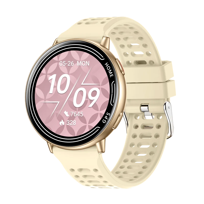 Montre connectée GPS intégré, fonction d'appel Bluetooth- Modes sportifs Edition GALAXY 2026 - avec bracelet silicone couleur Rose