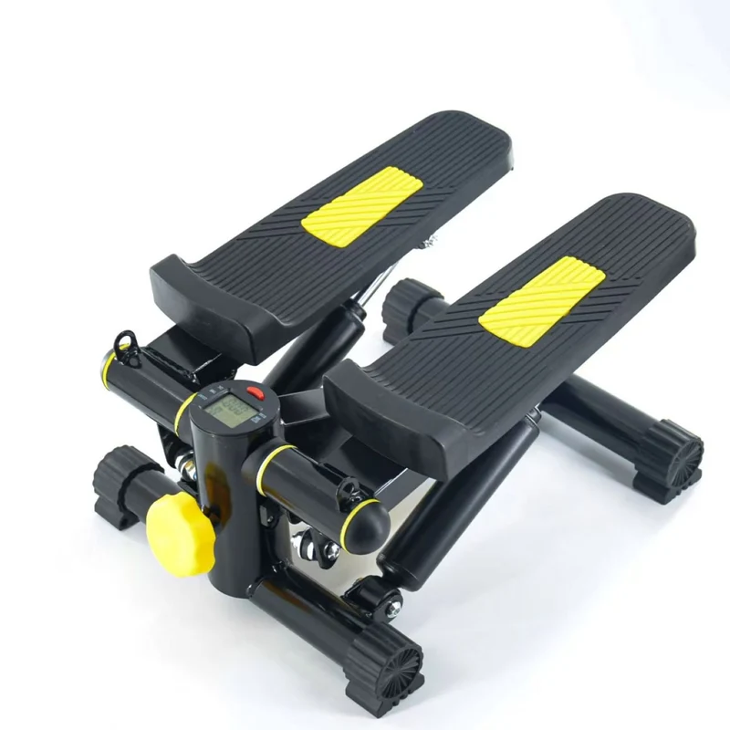 Stepper SYNERFIT pour l'Entraînement à Domicile Hauteur des Pédales et Résistance Réglables Écran LED nombre de pas, calories, temps Câbles Robustes Capacité de Charge Jusqu'à 150 kg modèle TREXFIT colorie Noir/Jaune