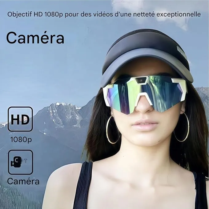 Lunettes intelligentes multifonctions NASA édition . SOLAR Caméra : 8 mégapixels (1080p) à 30 images par seconde transmission Wi-Fi, Bluetooth Microphone Et Haut-Parleur Intégré Monture Mat Noir Verres Graphite Modèle Unisex design
