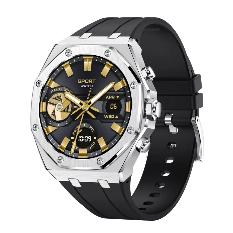 Montre connectée AMOLED NASA édition Arizona .écran couleur haute définition (avec bracelet silicone) couleur cadran ARGENT