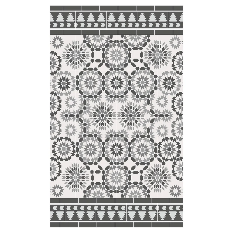Tapis vinyle Tanger noir et blanc
