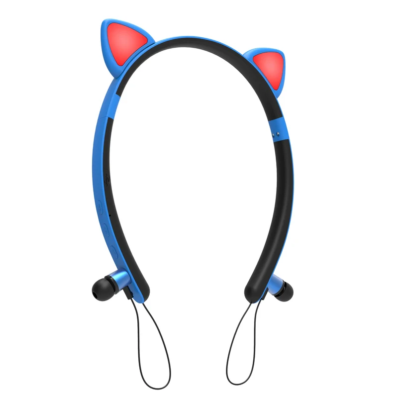 Casque Bluetooth LED Sans Fil avec Oreilles de Chat