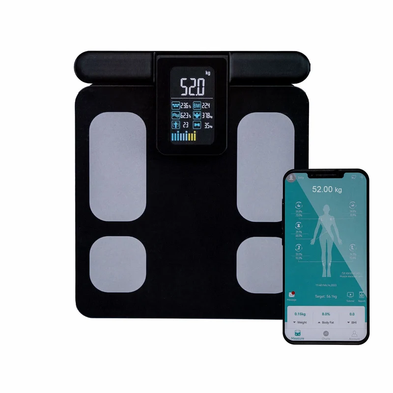 Balance Connectée Homefit Haute Précision – 8 Électrodes – 28 Indicateurs – Écran Intégré – 180 kg