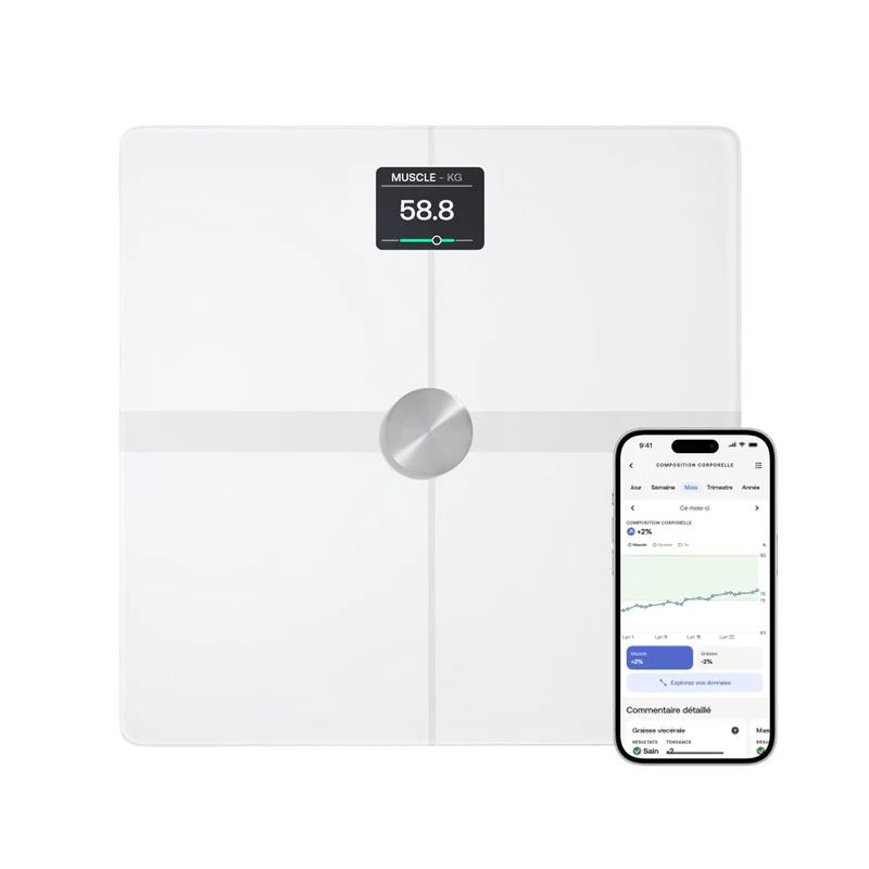 Balance Connectée Homefit WiFi – 8 Mesures Corporelles – Écran Couleur – Bluetooth & Wi-Fi – 180 kg