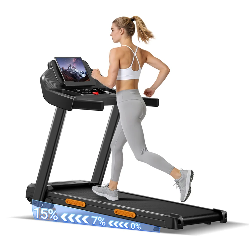 Umay SF20 Foldable Treadmill with Wider Three Screen & Holder, 15% Incline & MAX 12KM/H (New Upgrade)