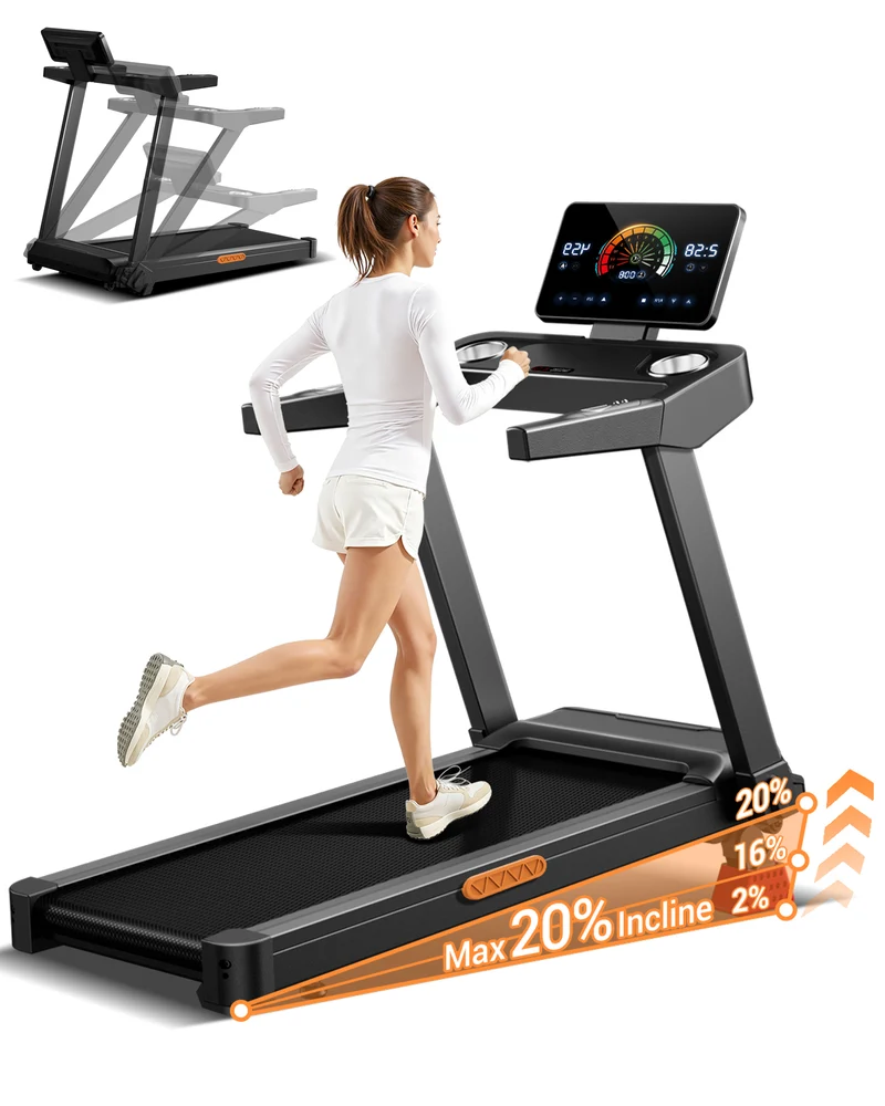 Umay L20 Foldable Treadmill with 20% Manual Incline, 14KM/H & 180KG Capacity