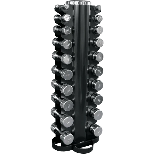 Haltères chromées Bodytrading avec rack CHDUSET