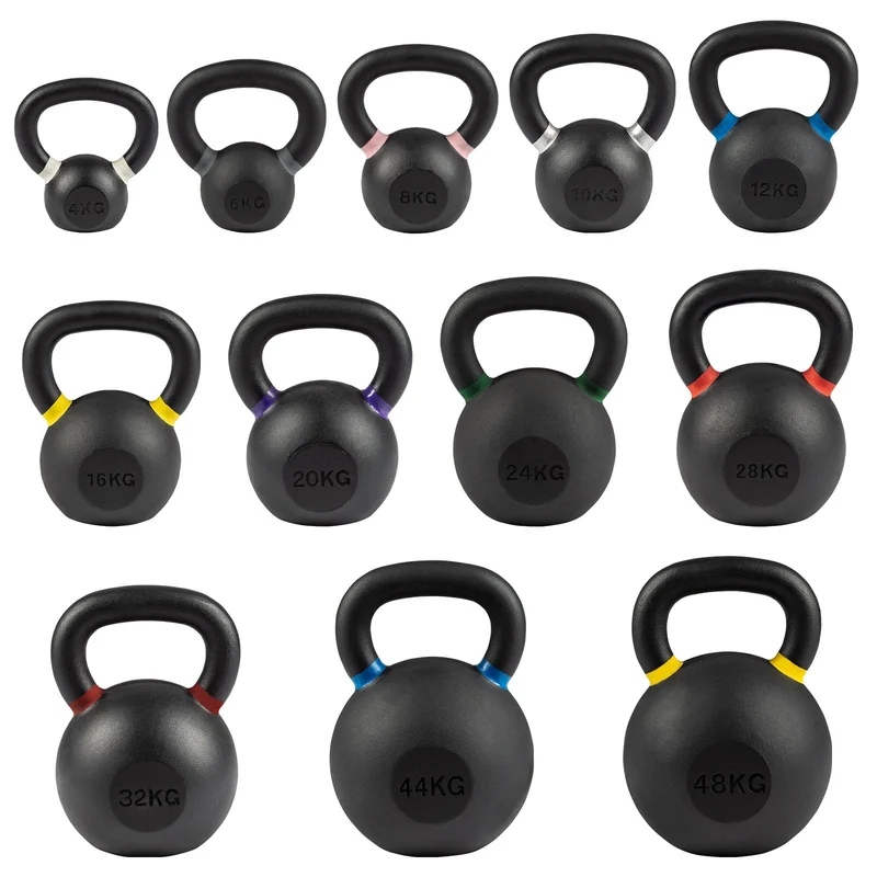 Set de 7 Kettlebells Homefit Pro – 4 à 20 kg – Fonte Monobloc – Poignées Ergonomiques