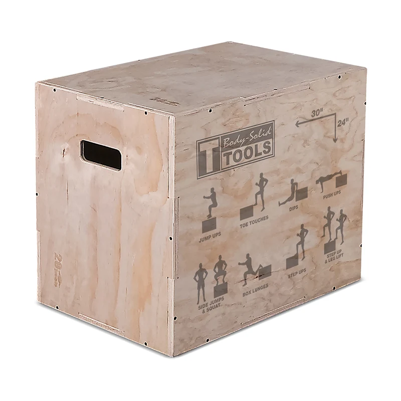 Body-Solid Tools Boîte de pliométrie en bois 3-en-1 BSTWPBOX
