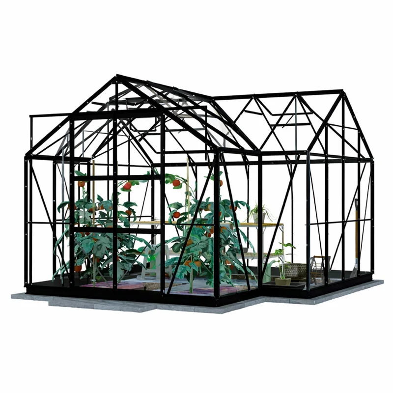 Lykke Greenhouse T-Shaped Black 12.8 m2
