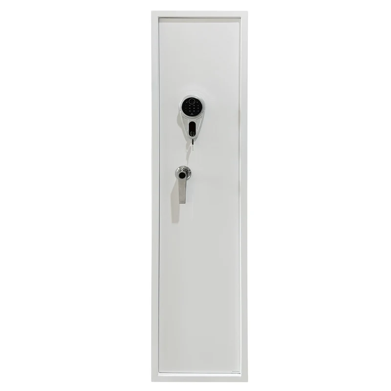 Trekker Gun Safe for 5 Guns, White, with Fingerprint Lock